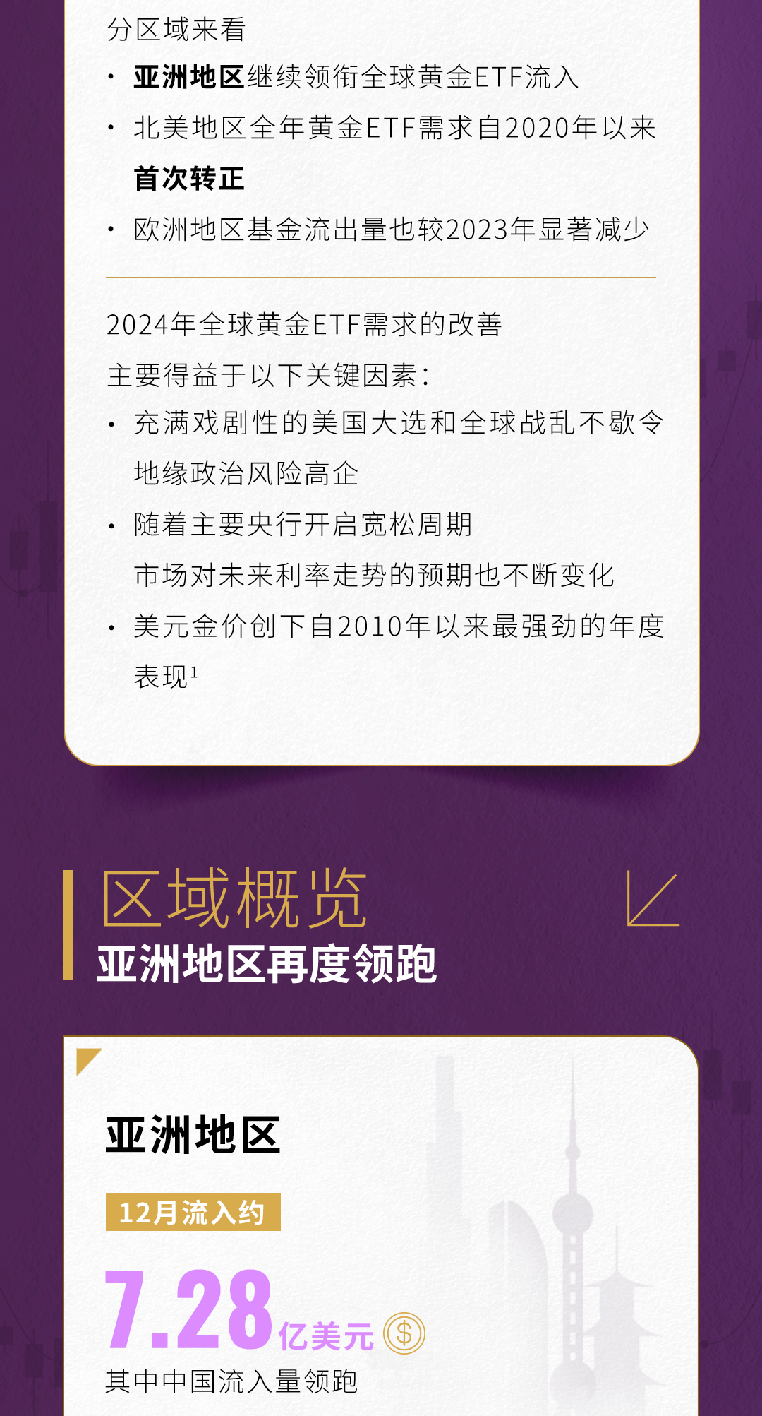 世界黄金协会：2024年全球黄金ETF实现四年来首次正流入